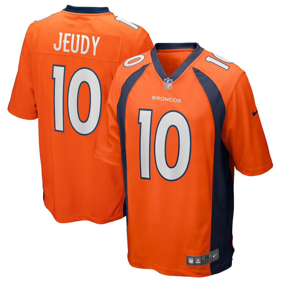 Men Denver Broncos 10 Jerry Jeudy Nike Orange Game NFL Jersey